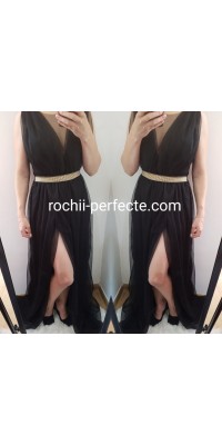 Rochie amy neagra cu crapatura