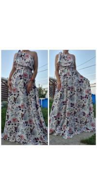 Rochie cleopatra white flower
