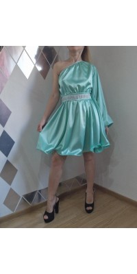 rochie adriana scurta verde aqua