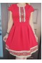 rochie rosie cu aplicatii traditionale
