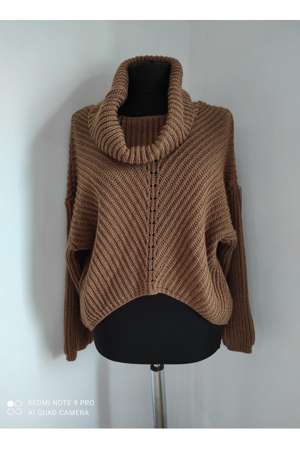 pulover oversize maro